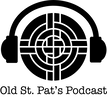 OSP Podcast logo. Black OSP Crossroads logo with black headphones on top.